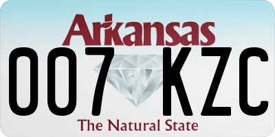AR license plate 007KZC