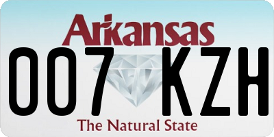 AR license plate 007KZH