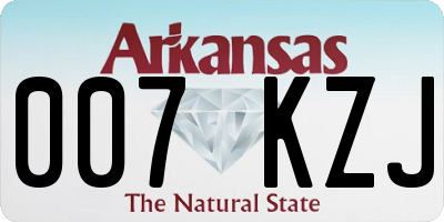 AR license plate 007KZJ