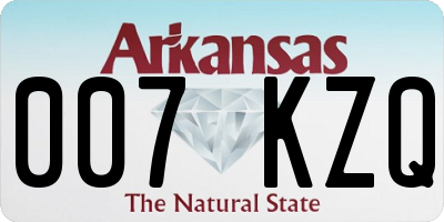 AR license plate 007KZQ