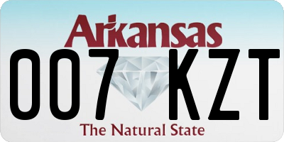 AR license plate 007KZT