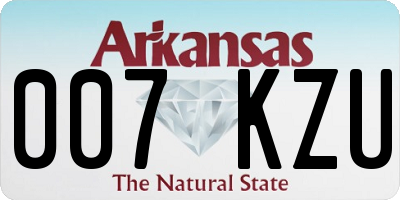 AR license plate 007KZU