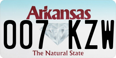 AR license plate 007KZW