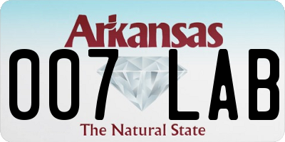 AR license plate 007LAB