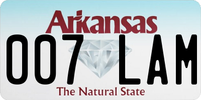 AR license plate 007LAM