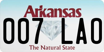 AR license plate 007LAO
