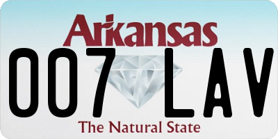 AR license plate 007LAV