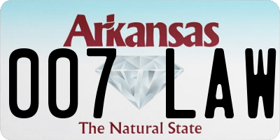 AR license plate 007LAW
