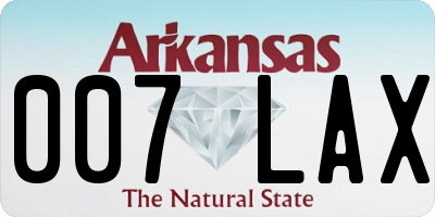 AR license plate 007LAX