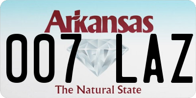 AR license plate 007LAZ