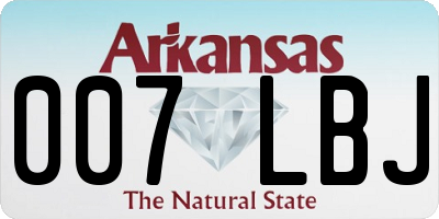 AR license plate 007LBJ