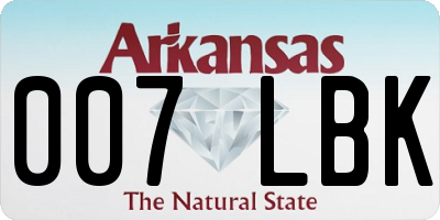 AR license plate 007LBK