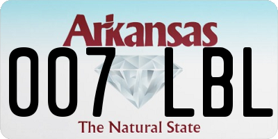 AR license plate 007LBL
