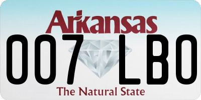 AR license plate 007LBO