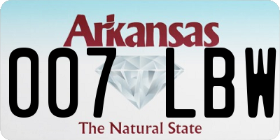 AR license plate 007LBW