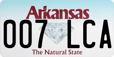 AR license plate 007LCA