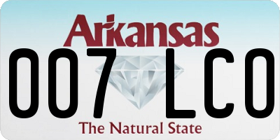 AR license plate 007LCO