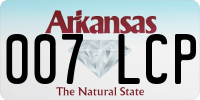 AR license plate 007LCP