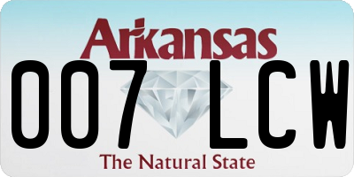 AR license plate 007LCW