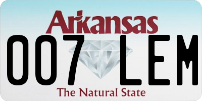 AR license plate 007LEM