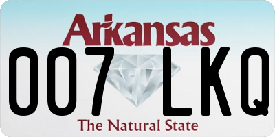 AR license plate 007LKQ