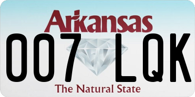 AR license plate 007LQK