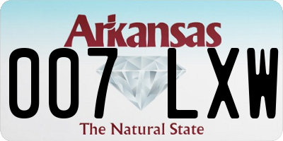 AR license plate 007LXW
