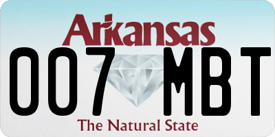 AR license plate 007MBT