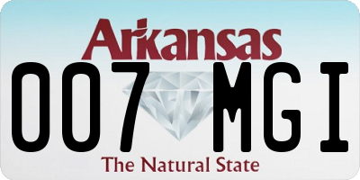 AR license plate 007MGI