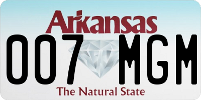 AR license plate 007MGM