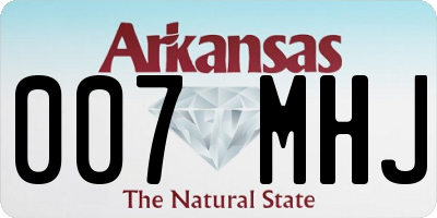 AR license plate 007MHJ
