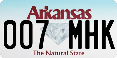AR license plate 007MHK