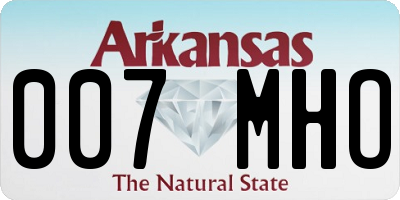AR license plate 007MHO