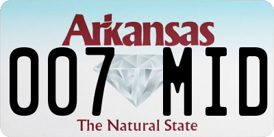 AR license plate 007MID