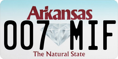 AR license plate 007MIF