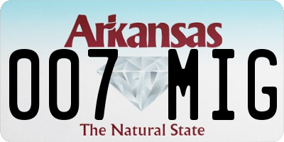 AR license plate 007MIG