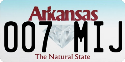 AR license plate 007MIJ
