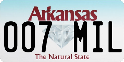 AR license plate 007MIL