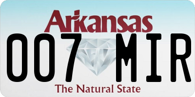 AR license plate 007MIR