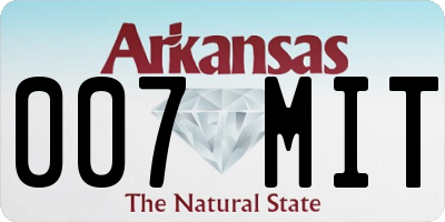 AR license plate 007MIT
