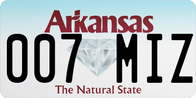 AR license plate 007MIZ