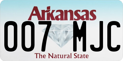 AR license plate 007MJC