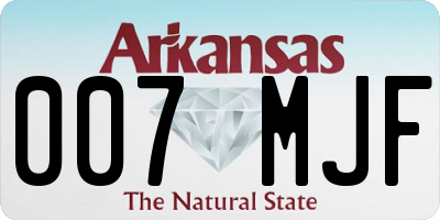 AR license plate 007MJF