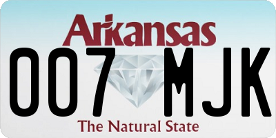 AR license plate 007MJK