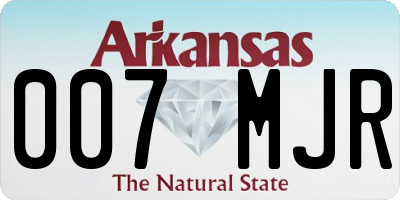 AR license plate 007MJR