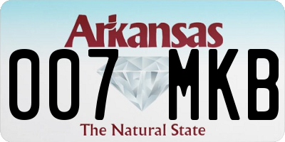 AR license plate 007MKB