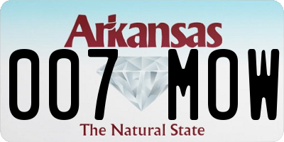AR license plate 007MOW