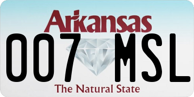 AR license plate 007MSL