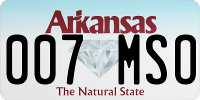 AR license plate 007MSO
