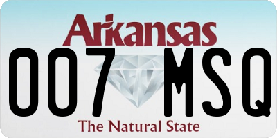 AR license plate 007MSQ
